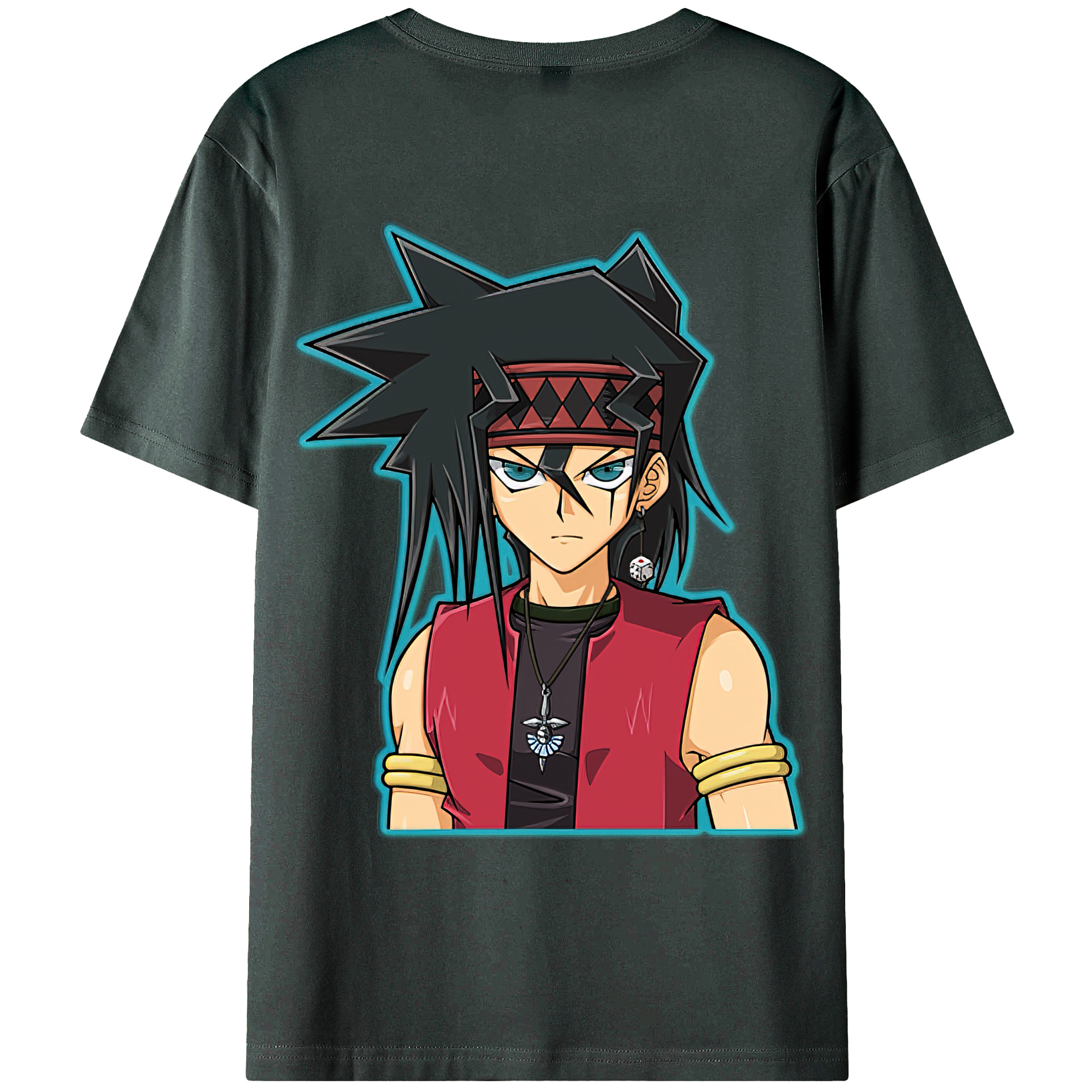 （画像用） 遊☆戯☆王 Yu-Gi-Oh! 綿100％ メンズ半袖Tシャツ（バックプリント） 通気性